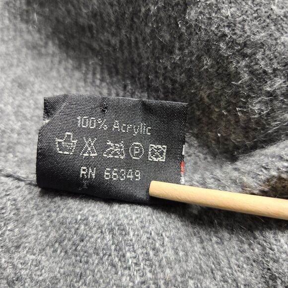 V.Fraas Gray Poncho Oversized Fringe Comfy Lagenlook Loungewear Longline Blanket - Picture 6 of 6